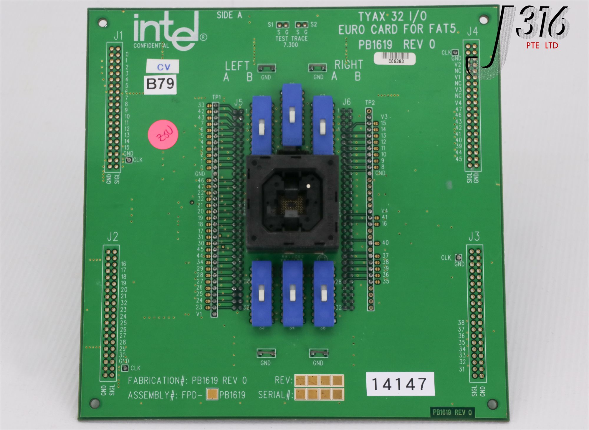 М 14147 INTEL PCB, TYAX 32 I/O EURO CARD FOR FAT5, FPD-PB1619 PB1619